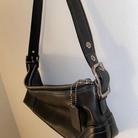 Black Leather Coach Shoulder Bag - Picture 6 of 6